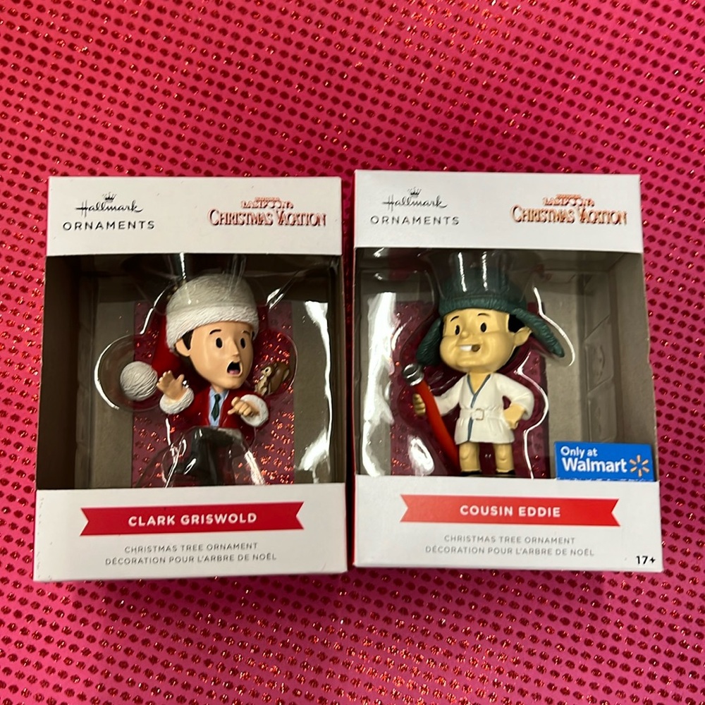 Cousin Eddie & Clark Griswold hallmark ornaments NIB